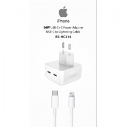 APPLE CHARGEUR IPHONE 50W+CABLE TYPE-C RS-HC214-1